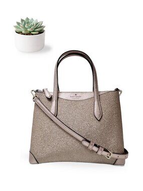 Kate Spade Glitter Handbag Glimmer Satchel Rose Gold Sparkle Crossbody Pink Bag